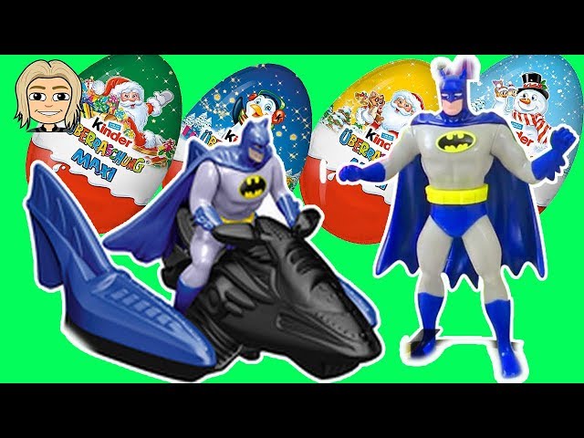 Surprise Eggs Kinder Maxi - Batman vs Joker Toy Fight Super Heroes with Gertit ToysReview