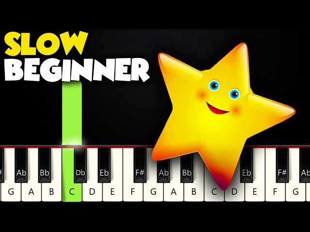 Twinkle Twinkle Little Star | SLOW BEGINNER PIANO TUTORIAL + SHEET MUSIC by Betacustic
