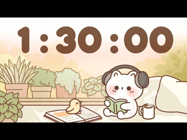 90 Minute Timer 🐱 1 hour 30 minute Study Timer for Classroom Focus