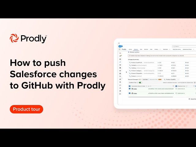 How to push Salesforce changes to GitHub and production with Prodly