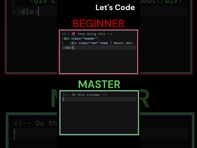 Stop Using Divs For Everything! ❌ Use Semantic HTML Instead #shorts #html #webdevelopment