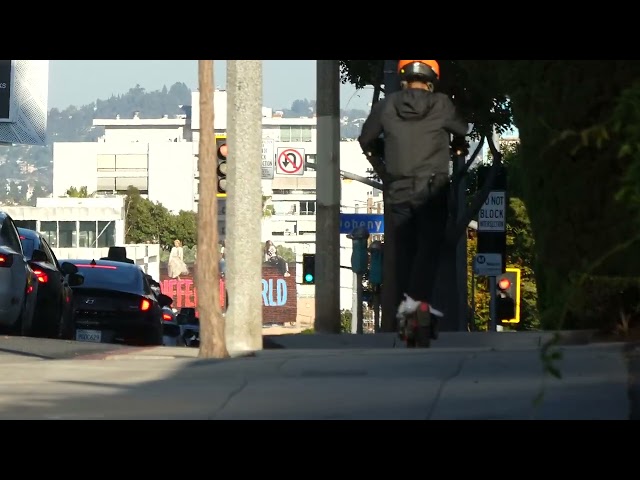 Another Idiot FLYING Down Sidewalk So Fast Rude Dangerous Insane Sunset Blvd LA CA October 2, 2026