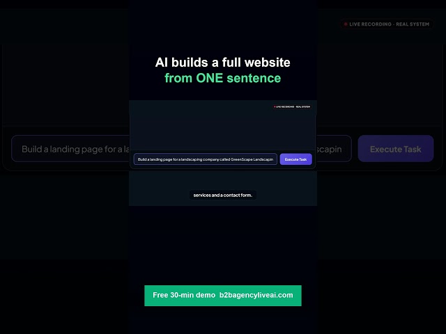 AI builds a full business website from ONE sentence #shorts