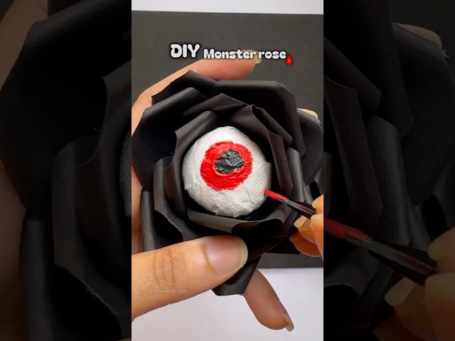 DIY monster rose with creepy eye 👁️|DIY gotic gift ideas #diy #rose #fyp #halloween #viralshorts