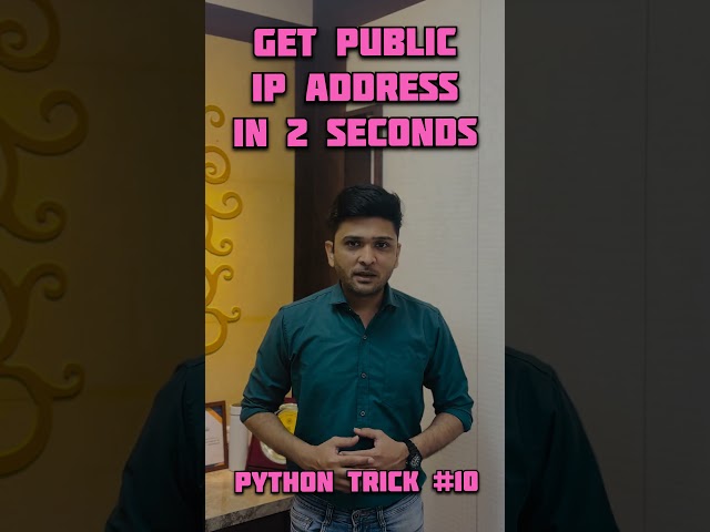 Get Public IP Address of a Machine Using Single Python Line - Python Trick-10 #coding  #programming