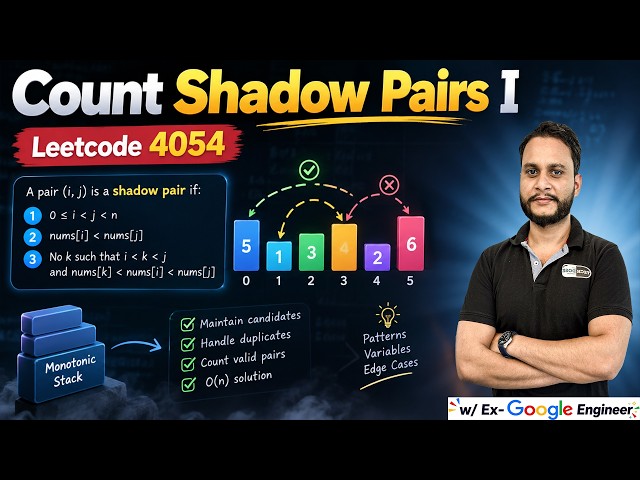 Count Shadow Pairs I | Leetcode 4054 | Monotonic Stack