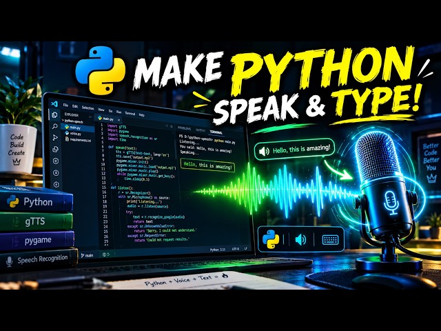 Python Voice Typewriter Effect Tutorial | gTTS + Pygame Text-to-Speech