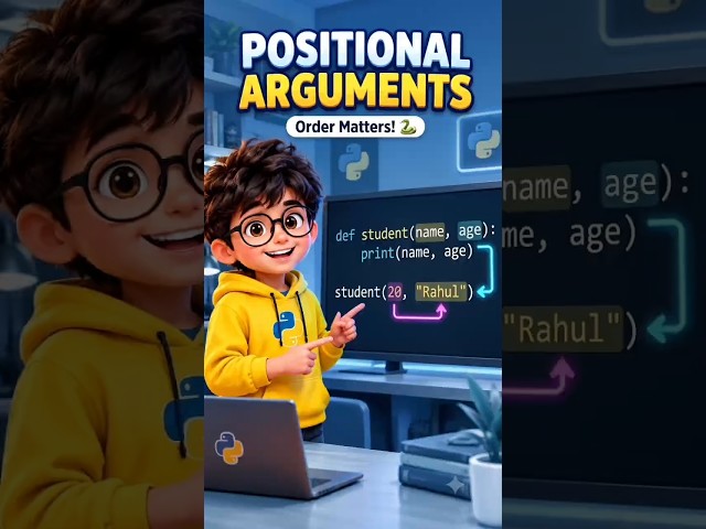Python Positional Arguments Explained Simply 🐍💻 | Chotu Coder #36 #Shorts