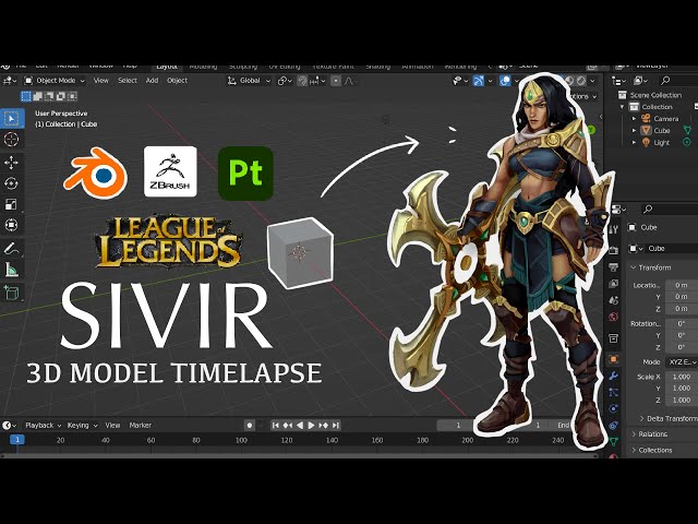 SIVIR League Of Legends - 3D Character modeling in Blender (Timelapse)