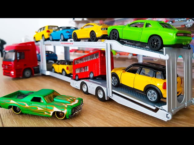 Car transporter with small cars metal from video