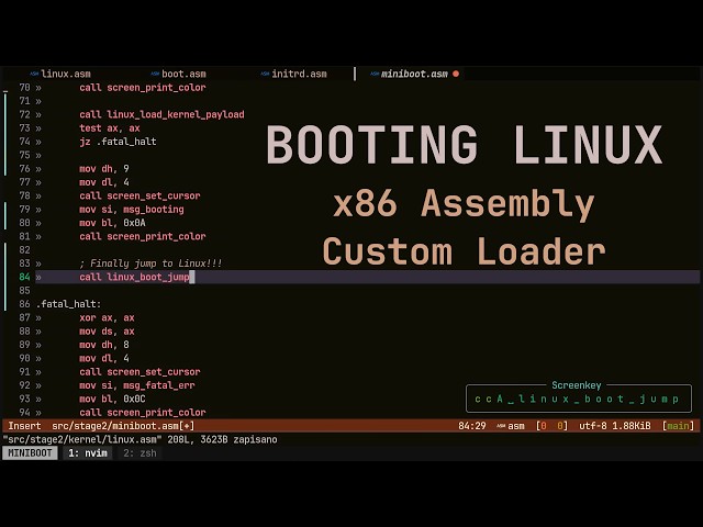 ASMR Programming: Booting the Linux Kernel from Scratch (Custom Bootloader) - No Talking