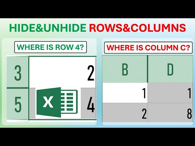 How To Hide and Unhide Row and Column in Excel | Excel Tutorial
