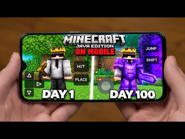 I Surviving 100 Days in Minecraft JAVA Edition on my Phone