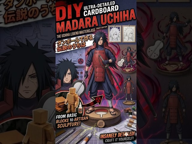 I Turned CARDBOARD Into MADARA UCHIHA! 😱🔥 | Ultra-Detailed Naruto DIY #Shorts
