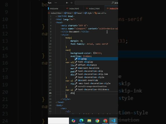 How to Create a Navigation Menu using HTML & CSS | Responsive Navbar Tutorial