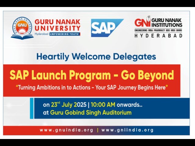 Guru Nanak Institutions & Guru Nanak University Launch SAP Integrated Program to Empower Engineers
