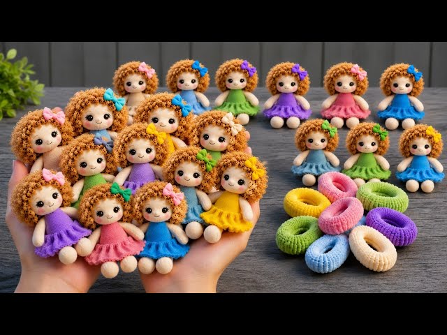 You Won't Believe These Cute Dolls Are Made with Just Hair Tie ! ✨