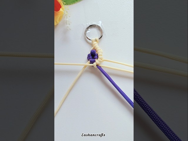 DIY Cute Flower Knot Keychain 🤩🩷 #diy #craft #viral #trending #shorts