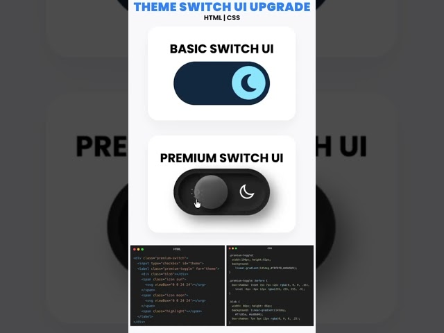 I Turned a Basic Theme Switch Into a Premium UI ✨🔥    #coding #programming #shorts
