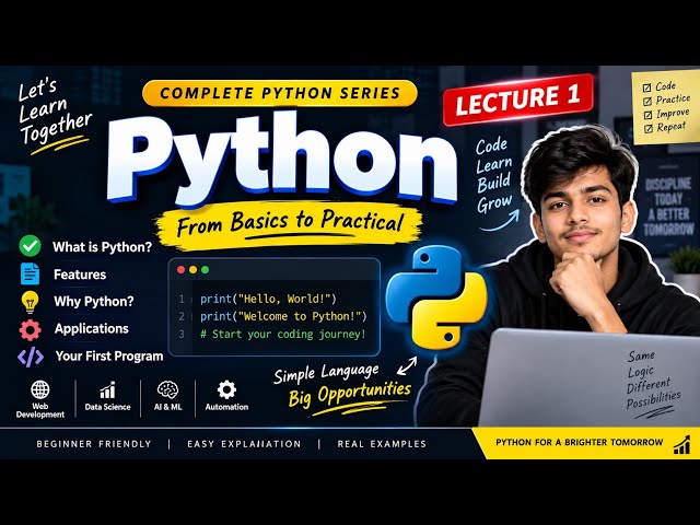Learn Python from Basics | Python Programming Lecture 1