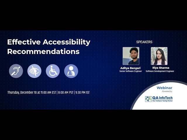Webinar - Effective Accessibility Recommendations & Remediations