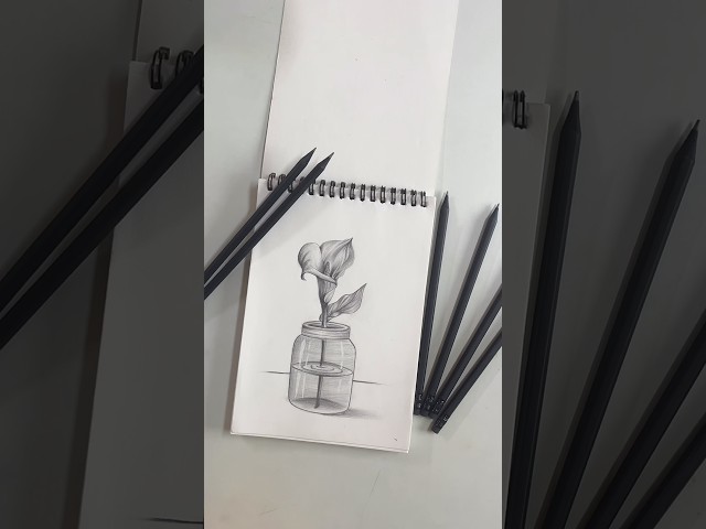 Drawing with 1 $ full black pencil ✏️ ONLY 😳 #art #drawing #shorts