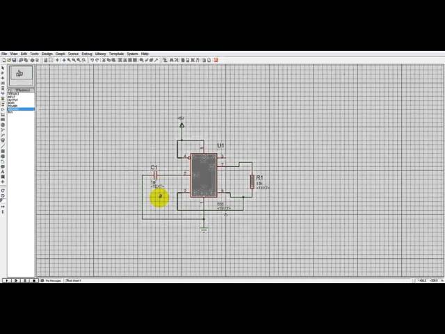 555 Timer Simulation in Proteus