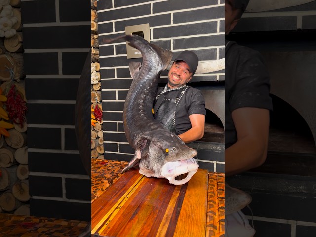 Northern Special: Giant Beluga Fish with Rice 🐟🔥🍚#fish #cooking #shorts