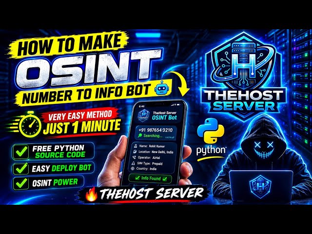 HOW TO MAKE OSINT NUMBER TO INFO BOT 🤖 | FREE PYTHON SOURCE CODE + EASY DEPLOYMENT | THEHOST SERVER