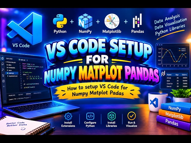 Numpy Matplot Pandas Set Up In Vs code | Vs Code Set Up For Numpy Matplot Pandas