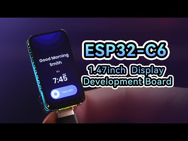 ESP32-C6 board, 1.47inch lcd, ESP32 with display, colorful RGB led, Support wifi 6 & bluetooth