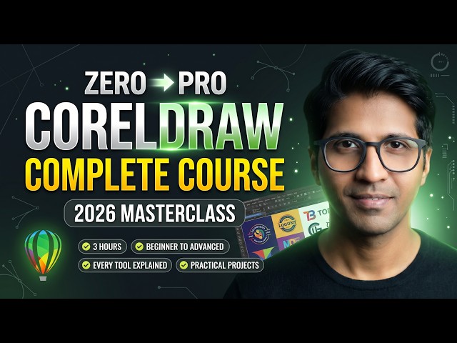 Learn CorelDraw 2026 in Only 3 Hour | Full Course 🚀