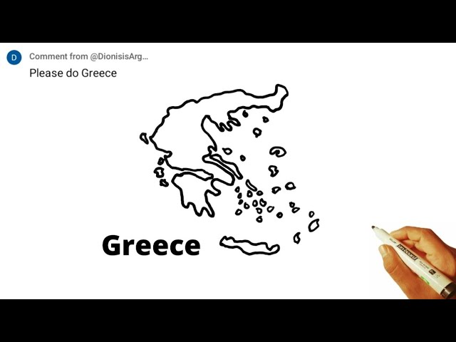 Greece Map Drawing Easy Trick l How To Draw The Map of Greece Step by Step