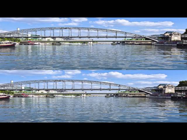 3D stereo boat timelapse across Paris
