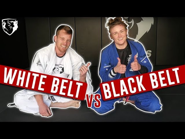 White Belt vs Black Belt (BJJ Girl Whoops Him)