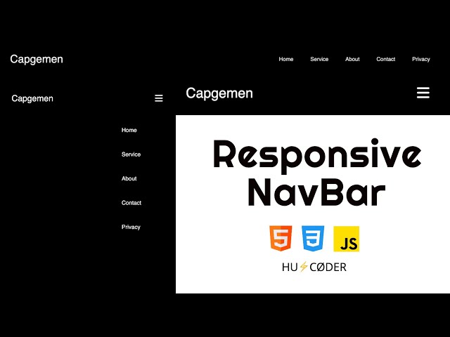 Build Responsive Navigation Bar HTML CSS JavaScript