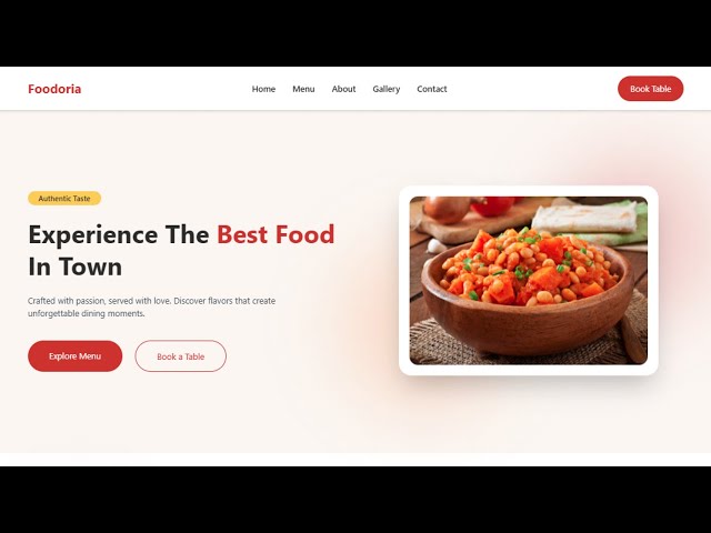 Free Food Website UI | HTML, CSS, JS & Tailwind CSS (Download Source Code)