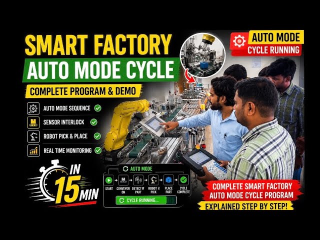 Smart factory auto mode cycle demo #smartfactory #robotics