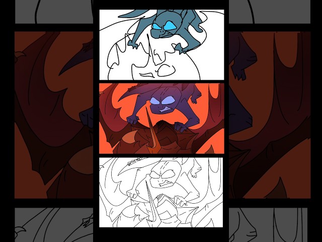 My CRAZIEST animation yet! #animation #anime #handdrawn #godzilla #fighting #trianglevsmonkey