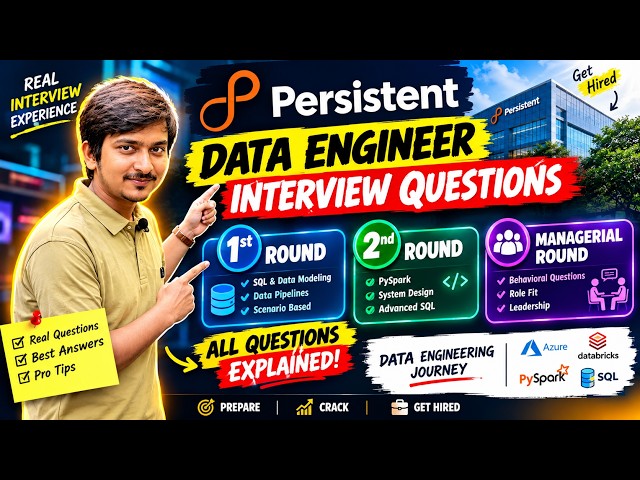 Persistent Systems Data Engineer Interview Experience 🚀 | 1st, 2nd & Managerial Round Questions
