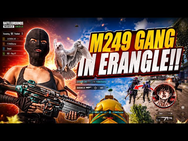 ERANGEL M249 DOMINATION 💀🔥 | Full Match + Insane Finishes | BGMI