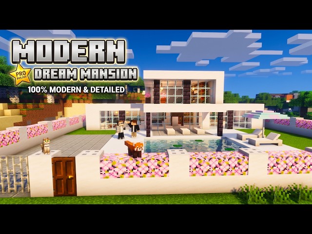 Minecraft: How to Build a Modern House with a Swimming Pool | Tutorial