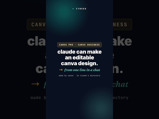Claude can make an editable Canva design from one line in a chat #aitips