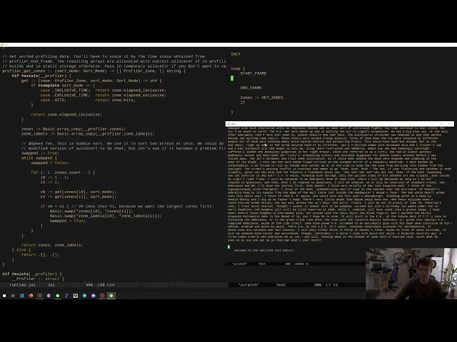Implementing profile visualizer for the text editor
