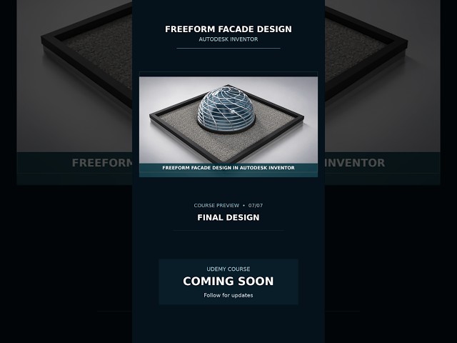 Parametric Glass Dome in Autodesk Inventor | Freeform Facade Design #Shorts