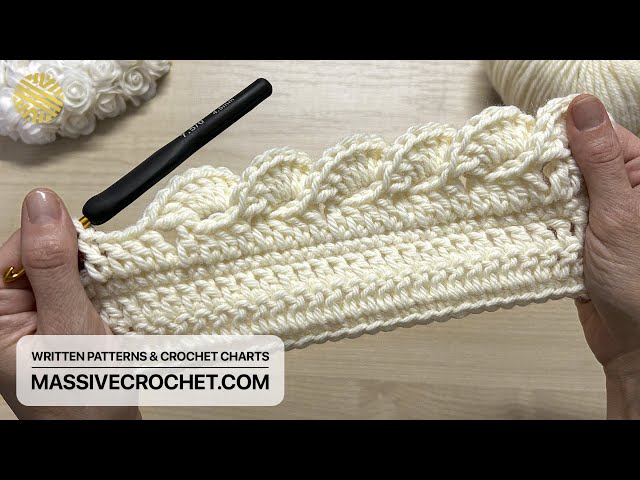 The most PRETTY & EASY Crochet Border Pattern for Beginners! 👌🏻 😍 Crochet Edging for Baby Blanket