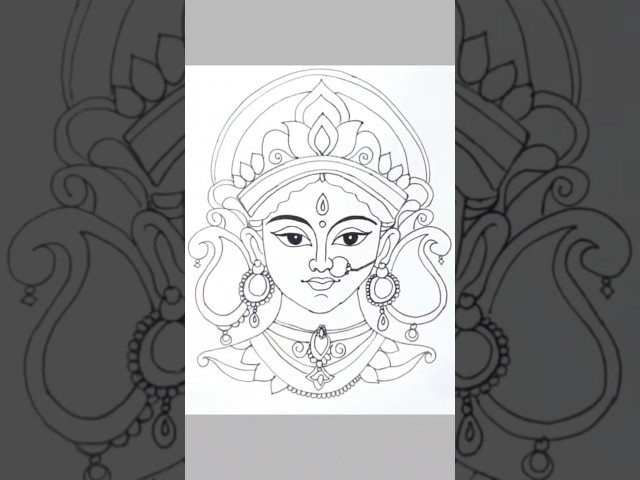 Navarati special maa durga face drawing easy chaitra navratri 2026 drawing| chitra