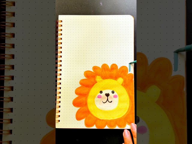 Cute front page border design ideas for project 🦁#lion #art #diy #satisfying #shorts #doodle