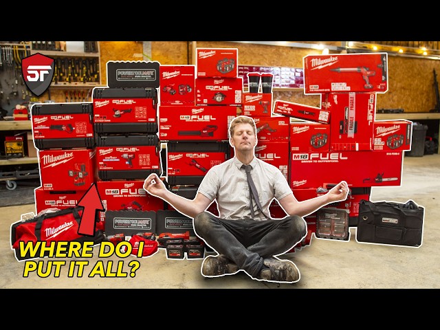 I Built Colin Furze This GIANT Milwaukee Power Tool Wall!