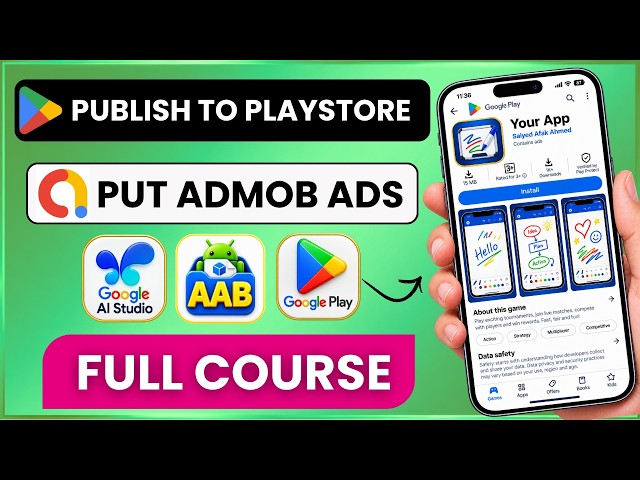 Create & Publish an Android App to PlayStore using AI + Admob Ads (Full Course Hindi)